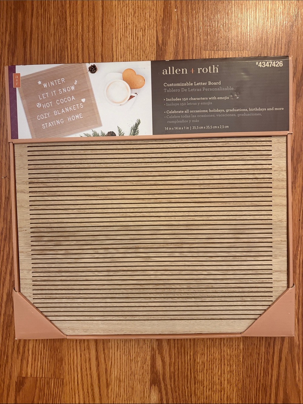 Allen + Roth Natural Wood Letter Board